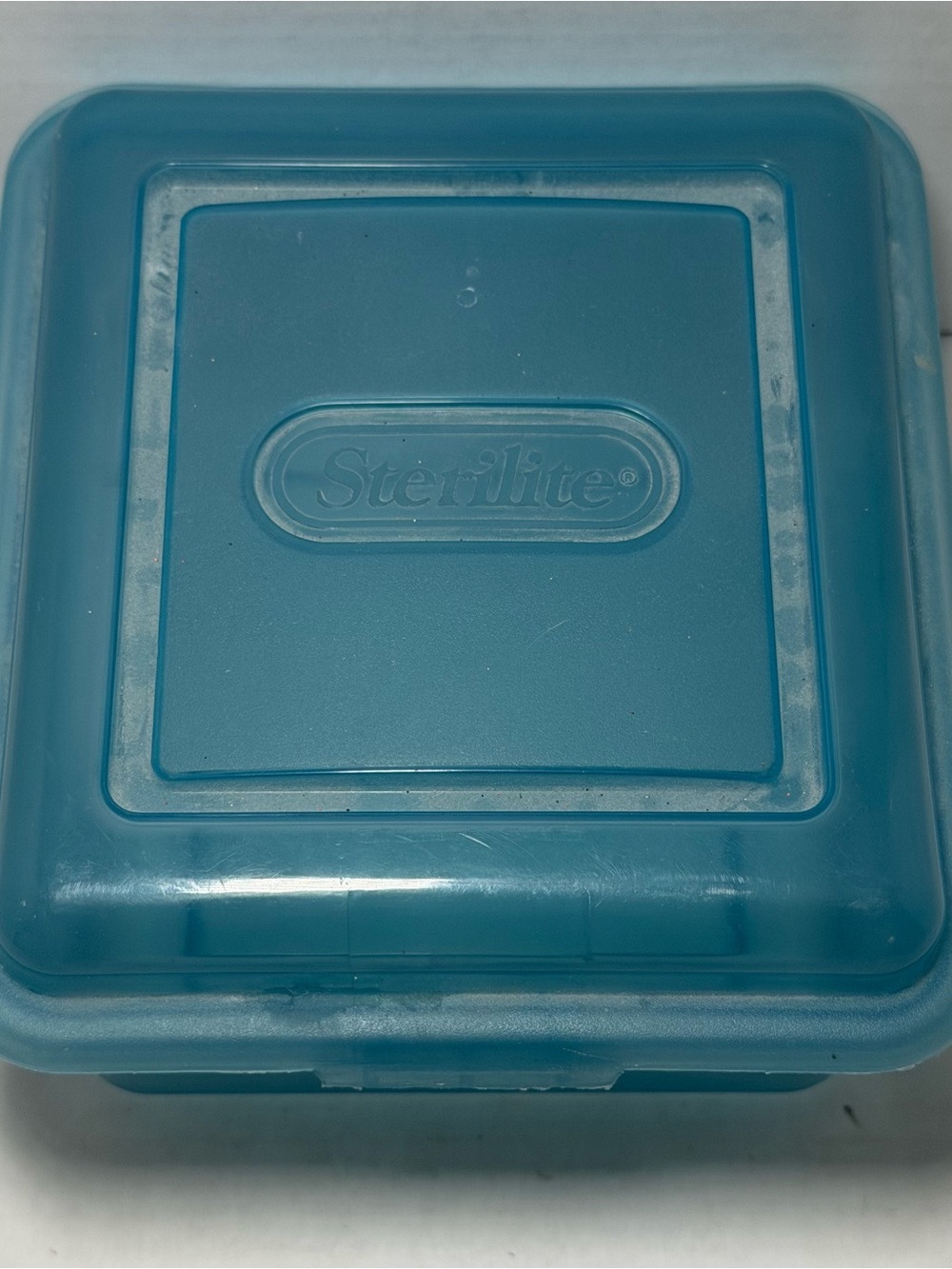 Vintage 1996 Sterilite Blue Flip Tops Storage Container
